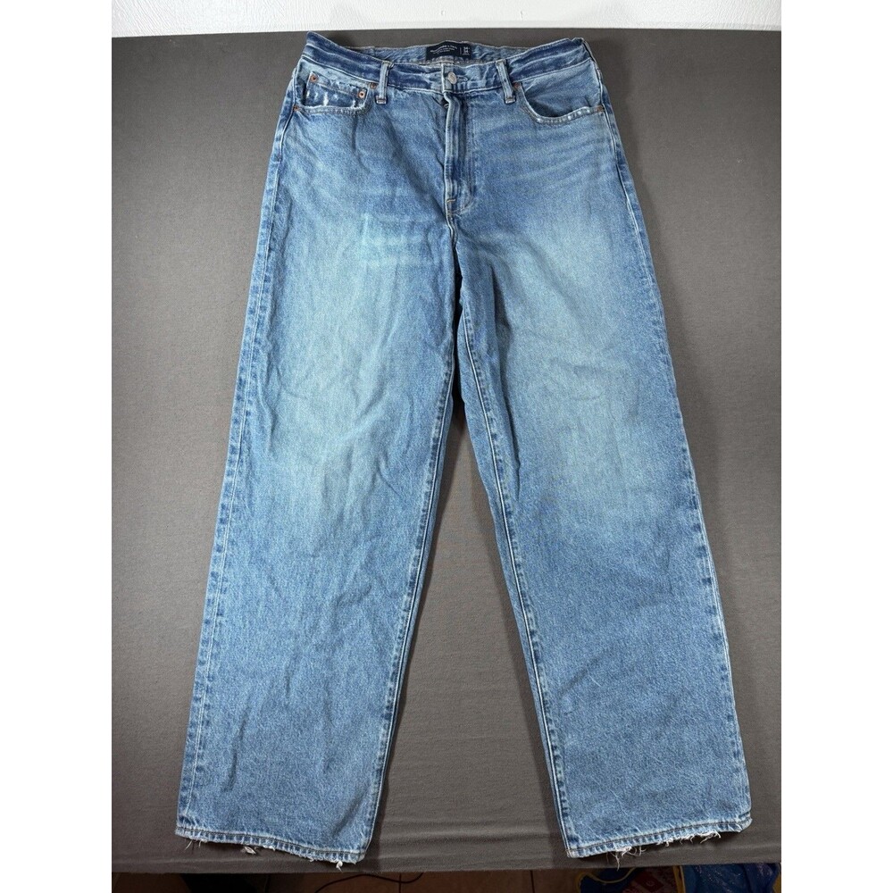 Abercrombie & Fitch Ultra Baggy Jeans Mens 34x34 Blue Stretch Denim Wide Leg